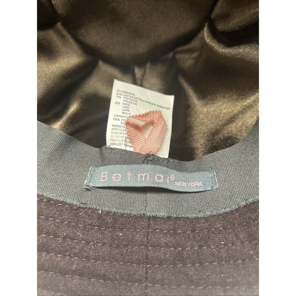 Vintage-Style Betmar Bucket Hat, Brown Wool Tweed, Wide Band, Fall/winter - Picture 5 of 7